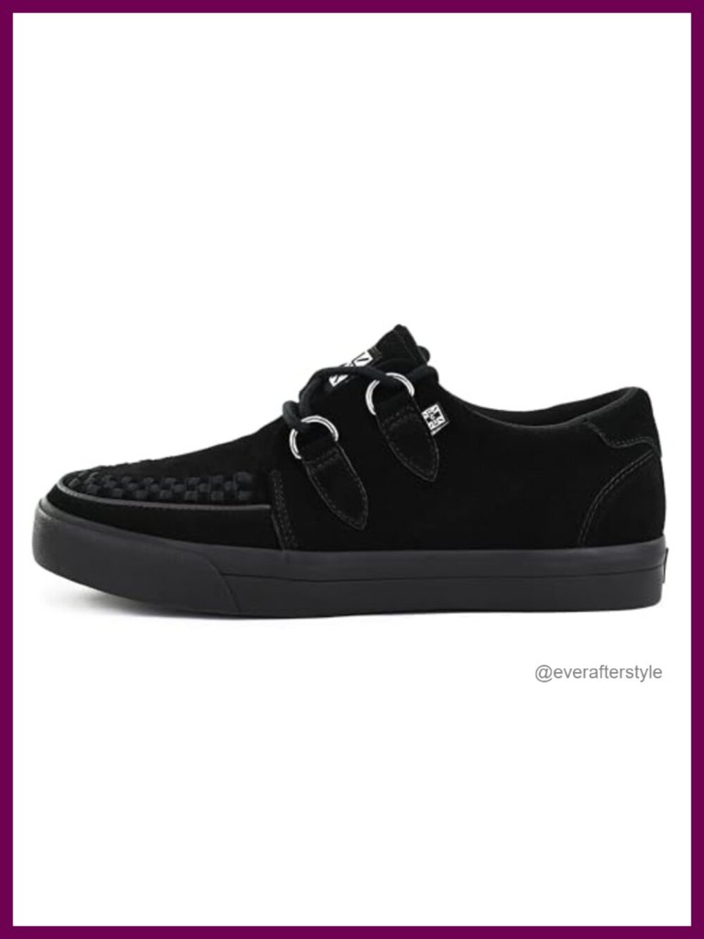 Suede Creeper Sneakers D Ring Lace Up Low Top Shoes
